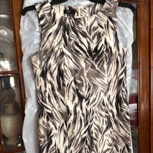Talbots grey and white dress